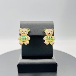 Pendientes oso verde